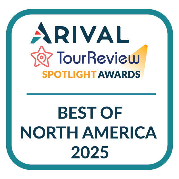 Award badge: Arival TourReview Spotlight Awards, Best of North America 2025.
